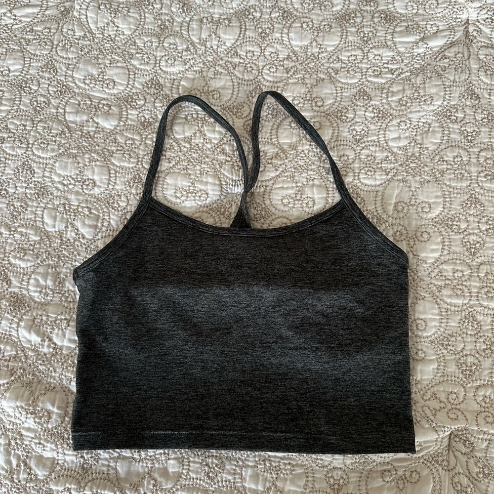 Dark Green/Gray Strappy Crop Top